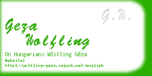 geza wolfling business card