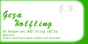 geza wolfling business card